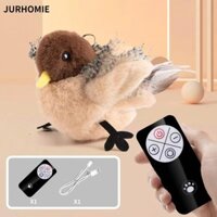 Đồ chơi mèo tương tác JURHOMIE, Đồ chơi chim bay điều khiển từ xa vỗ cánh chim sẻ, Đồ chơi mô phỏng tiếng kêu sống động có thể sạc lại Đồ chơi mèo chim