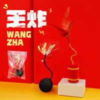 Đồ chơi mèo vui nhộn, đồ chơi mèo năm mới, dây cotton, lựu đạn, pháo, mài răng, chống trầy xước, bóng âm thanh tự giải trí