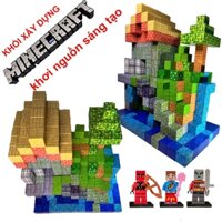 Đồ chơi minecraft nam châm, 500 khối nam châm minecraft, khối lego minecraft