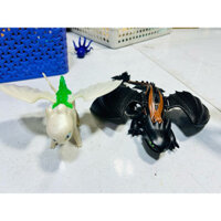 Đồ chơi mô hình Action Figure Bí kiếp luyện rồng Night Fury and Light fury toys ( 1 cặp -2 con)