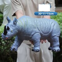Đồ chơi mô hình con Tê Giác nhựa mềm size To sống động dùng dạy học sớm (Hàng Sẵn)