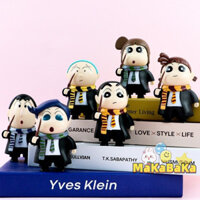 Đồ chơi mô hình Harry Potter Crayon Shin-chan, búp bê ngoại vi dễ thương, trang trí bánh trên bàn, quà tặng JXLN