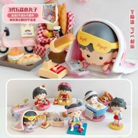 Đồ chơi mô hình hoạt hình Chibi Maruko-chan, bộ sưu tập cuộc sống hàng ngày, đồ chơi anime ngoại vi, hộp mù, trang trí thời trang