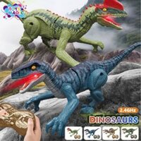 Đồ Chơi Mô Hình Khủng Long Spinosaurus Velociraptor T-REX Điều Khiển Từ Xa Di Chuyển Cử Động Linh Hoạt Có Đèn Và Nhạc