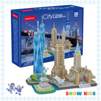 Đồ Chơi Mô Hình Lắp Ghép 3D Cubicfun - Thành phố New York MC255H - Bộ sưu tập City Line