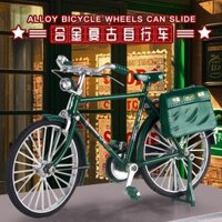 Đồ chơi mô hình lắp ráp xe đạp 28 inch, thanh lớn, kiểu cũ, xe đạp hợp kim bưu chính, mô hình retro DIY thủ công
