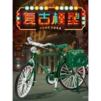 Đồ chơi mô hình lắp ráp xe đạp kiểu cũ hai tám thanh lớn hợp kim bưu điện xe đạp Retro lắp ráp thủ công diy