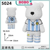 Đồ Chơi Mô Hình Lắp Ráp Bearbrick Cầu Thủ Bóng Đá Rô nan đô Mecci 55cm Boboshopdochoi