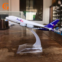 Đồ chơi mô hình máy bay Fedex A380 Airbus 380 bằng kim loại 16cm