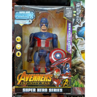 Đồ chơi mô hình nhân vật siêu nhân đội trưởng Mỹ Captain America chạy bằng pin, có đèn và âm thanh 810C