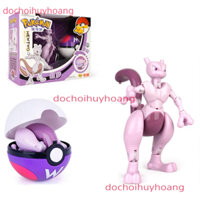 Đồ chơi mô hình quả cầu bóng POKEMON mewtwo lắp ghép biến hình