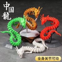 Đồ chơi mô hình rồng in 3D, giáo dục DIY, lắp ráp thủ công, khối xây dựng, rồng xương di động nhiều khớp, trang trí rồng phát sáng