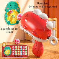 Đồ chơi mô hình súng bắn bóng khủng long kèm bia mục tiêu, bắn xa 8 mét, nhiều màu sắc - màu xanh lá - 6 bóng kèm mục tiêu