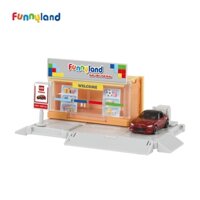 Đồ chơi mô hình Tomica -  Build City Shop In Your Town Vietnam Funny Land - Trạm đậu xe cửa hàng đồ chơi Funnyland