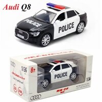 Đồ chơi mô hình xe ô tô cảnh sát Audi Q8 bằng kim loại mở được 2 cửa tỉ lệ 1:36 xe đồ chơi trẻ em