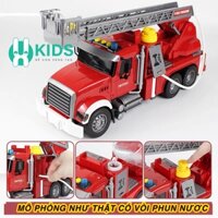 Đồ chơi mô hình xe ô tô cứu hoả chạy đà cỡ lớn hoạt động như thật có thang kéo dài, vòi phun nước kèm đèn nhạc cho bé
