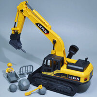 Đồ chơi mô hình xe xúc ủ, cẩu ủi, móc gỗ và đục ủi KAVY-82 chạy đà có hộp chứa đồ các khớp chuyến động nhựa ABS an toàn - Xe đục ủi