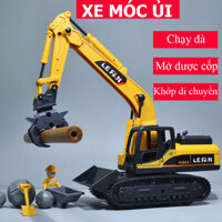 Đồ chơi mô hình xe xúc ủ, cẩu ủi, móc gỗ và đục ủi KAVY-82 chạy đà có hộp chứa đồ các khớp chuyến động nhựa ABS an toàn - Xe gắp gỗ ủi