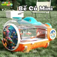 Đồ Chơi Mô Phỏng Bể Cá Nhân Tạo Mini Hình Tàu Vũ Trụ Có Âm Thanh Ánh Sáng Tích Hợp Máy Tạo Oxi Cho Cá Chân Thật Đến 99%