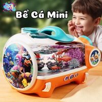 Đồ Chơi Mô Phỏng Bể Cá Nhân Tạo Mini Có Âm Thanh, Ánh Sáng Sống Động Tích Hợp Máy Tạo Oxi Cho Cá - Đồ Chơi Bể Cá Cao Cấp