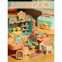 Đồ chơi mô phỏng động vật mèo con, đồ chơi giả vờ cho trẻ em, mô hình trang trại gà con, quà tặng ngày trẻ em cho bé gái