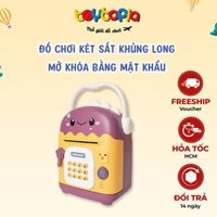 Đồ chơi mô phỏng két sắt đựng tiền vali hình khủng long ấn vân tay khóa mật mã có nhạc vui nhộn cho bé Toytopia