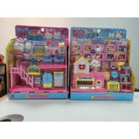 Đồ chơi mô phỏng tủ lạnh mini cho bé gái, ngôi nhà nhỏ giả vờ hình thỏ hồng Yiyan, ngôi nhà mơ mộng