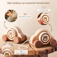 Đồ chơi Montessori Đi bộ bằng gỗ Kéo xe cút kít Đồ chơi Hình dạng nhận dạng cảm ứng đồ chơi giáo dục Quà tặng Giáng sinh