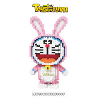 Đồ chơi Nano Block Doraemon 33cm mặc Áo chú thỏ Hồng