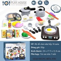 Đồ Chơi Nấu Ăn 36 Chi Tiết  Màu Xám Ssupermart, Nhựa ABS Cao Cấp, Trò Chơi Nhà Bếp Cho Bé Nhập Vai