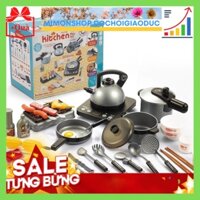 Đồ Chơi Nấu Ăn Cho Bé 36 chi tiết Kitchen loại To cho bé . Bộ Đồ Chơi Nhà Bếp mini 36 món cho bé Kitchen