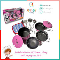 Đồ chơi nấu ăn dụng cụ nhà bếp mini bằng INOX chất lượng cao 3815 peekabootoys