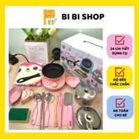 Đồ chơi nấu ăn thật 22 chi tiết, đồ chơi nhà bếp mini cho bé nhập vai