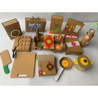 Đồ chơi nấu ăn và nội thất mini bằng bìa carton – Học mà chơi, chơi mà học