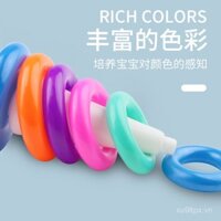 Đồ chơi ném vòng giáo dục sớm cho trẻ em, vịt vàng, đồ chơi xếp chồng tháp cầu vồng 5 lớp 7 lớp 9 lớp, đồ chơi ném bóng xếp chồng