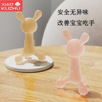 Đồ chơi ngậm cho trẻ em - Núm vú silicone cho giai đoạn cố định miệng, chống mút ngón tay, hình nấm và thỏ, an toàn khi đun sôi 250302