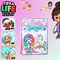 Đồ chơi ngôi nhà búp bê cắt dán thủ công DIY, Ngôi nhà của bé Unicorn House In Quiet Book.