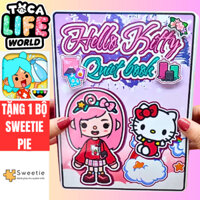 ĐỒ CHƠI NGÔI NHÀ BÚP BÊ GIẤY - Ngôi nhà của bé Hello Kitty Pink House In Quiet Book. búp bê giấy