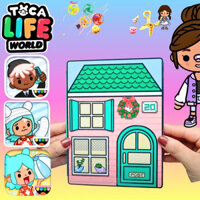 Đồ chơi ngôi nhà búp bê giấy Tocaboca, Toca life of world quiet book TA08