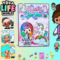 ĐỒ CHƠI NGÔI NHÀ BÚP BÊ GIẤY CẮT THỦ CÔNG DIY - NNgôi nhà của bé Unicorn House In Quiet Book.