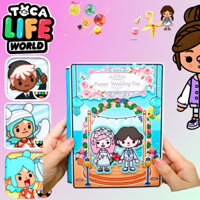 Đồ chơi ngôi nhà búp bê giấy DIY, The Bride House in quiet book