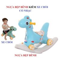 ĐỒ CHƠI NGỰA BẬP BÊNH KIÊM XE CHÒI CHÂN CÓ PHÁT NHẠC [CÓ ẢNH THẬT VÀ VIDEO]