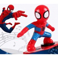 Đồ chơi người nhện trượt ván chạy pin ngã tự dậy | Squishyvui