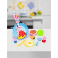 Đồ chơi nhà bếp Peppa Pig, bộ đồ chơi giả vờ cho trẻ em, bộ chảo chiên mì rau củ cho bé trai và bé gái, mô phỏng nấu ăn