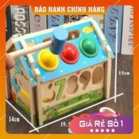 Đồ chơi NHÀ GHÉP HÌNH đập bóng, thả hình khối bằng gỗ, học số- phát triển nhận biết cho bé