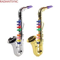 Đồ chơi nhạc cụ RADIANTSYNC, Đồ chơi Saxophone trẻ em 8 tông màu giáo dục, Mô phỏng biểu diễn sân khấu bằng nhựa Giọng nói lớn Mini Saxophone Đồ chơi hiệu suất Prop