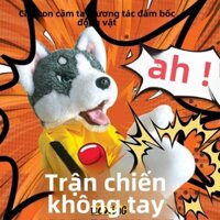 Đồ chơi nhồi bông chó đấm bốc Husky chó Kung Fu có âm thanh, rối tương tác
