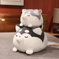 Đồ chơi nhồi bông chó Husky mềm mại dễ thương, gối ngủ, đồ chơi nhồi bông chó Husky béo, đồ chơi nhồi bông cho trẻ em