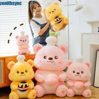 Đồ chơi nhồi bông gấu bơ ZENITHSYNC, Búp bê gấu bơ nhồi bông PP Thái Lan, Gấu sang trọng có thể kéo hoạt hình mềm mại Động vật gấu vàng Búp bê trang trí tiệc tại nhà