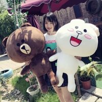 Đồ chơi nhồi bông gấu nâu, thỏ Cony, búp bê lớn, gối ngủ, quà sinh nhật cho bé gái, JNGO